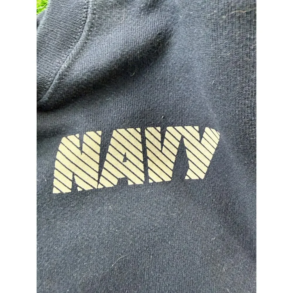 VTG 90s Soffe US Navy Crewneck Sweatshirt Sz S Blue Reflective USA Made Pullover
